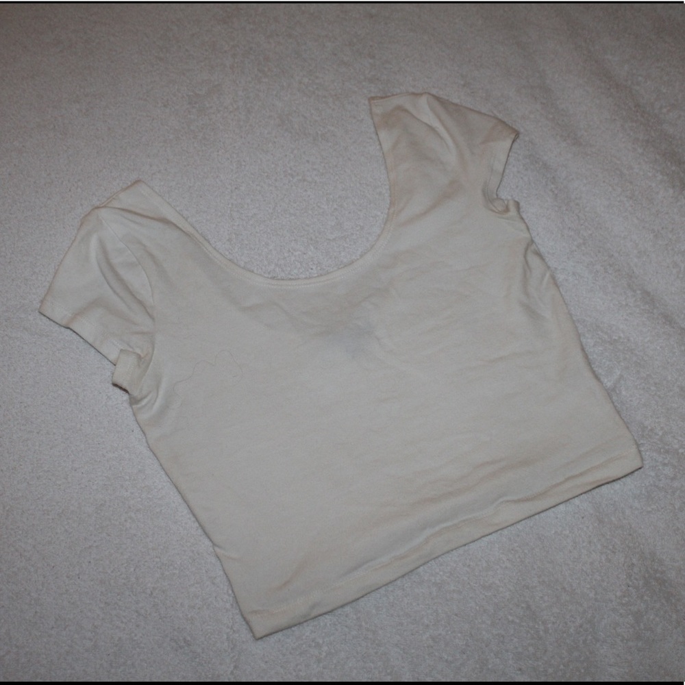 Short Sleeved White Crop Top